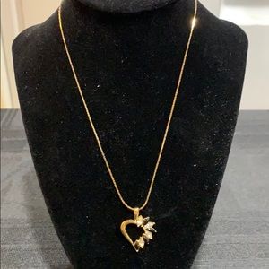 NIB Bellissima Choice gold toned necklace stones